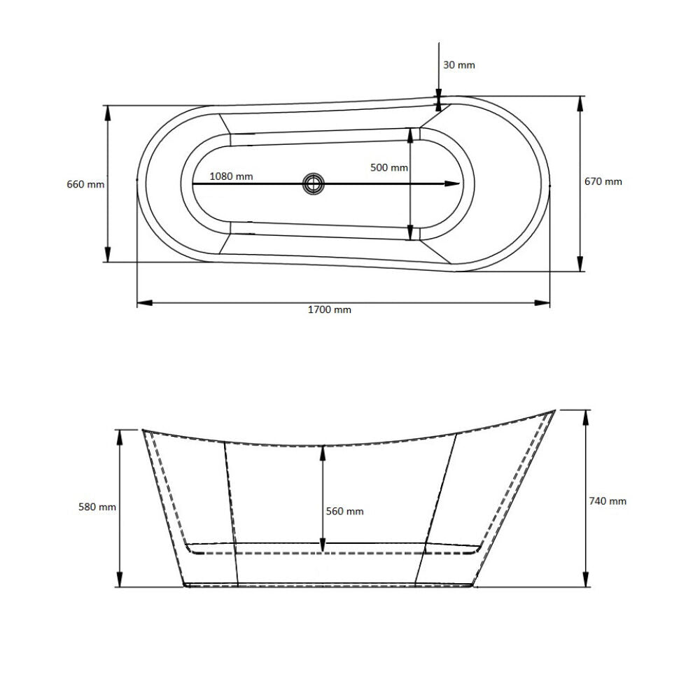 Cada freestanding Alma 1700 x 750 x 750 mm