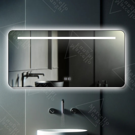 Oglinda LED Touch Elegant Black, Sistem dezaburire, 110x65 cm