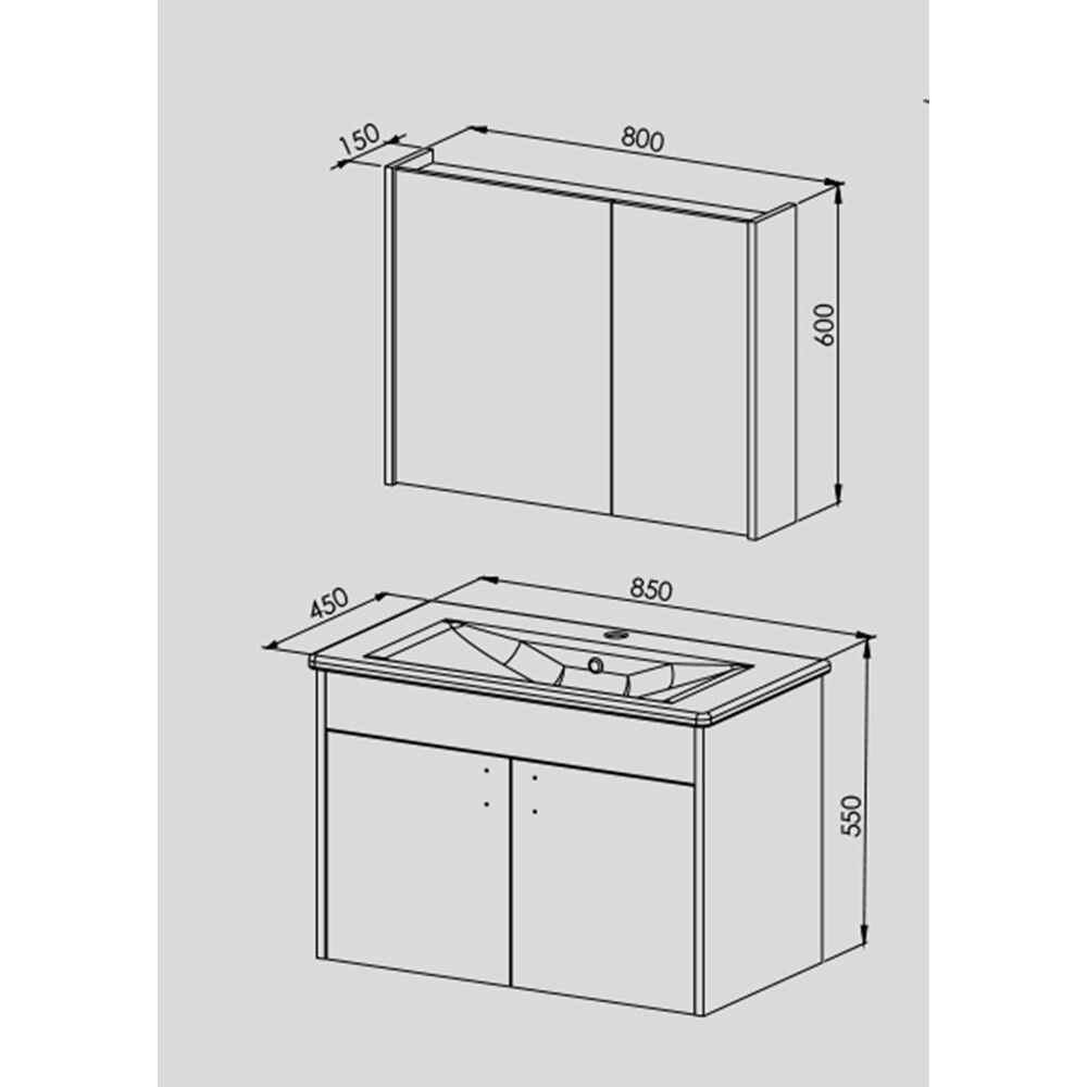 Set mobilier baie Luna alb